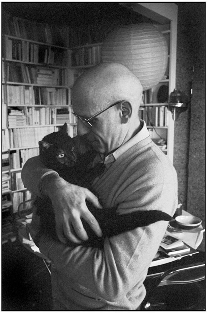 Foucault med sin katt "Insanity" (Galenskap).