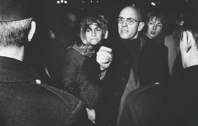 Foucault i konfrontation med polisen i Paris, 1971.